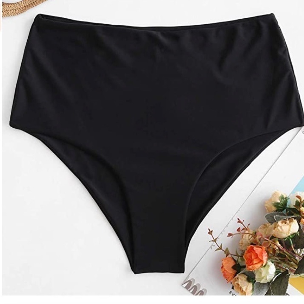 Zaful Black High-Waist Bikini Bottom